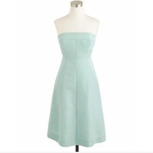 J. Crew Mint Green Sea Spray Maisie Strapless Dress Sz 8